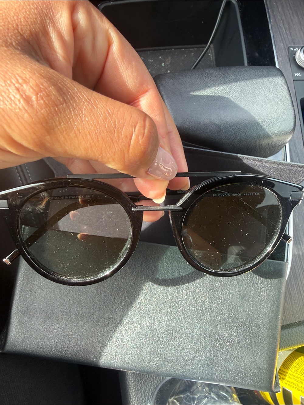 Fendi Black Frame Sunglasses with Dark Lenses